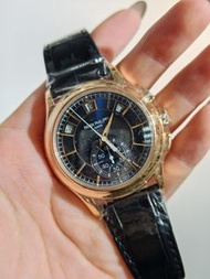 Patek Philippe 金色錶面黑色錶帶手錶5905r