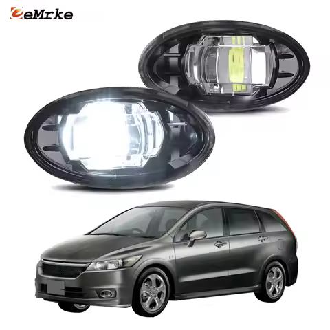 2X Upgrade LED Fog Lights Assembly for Honda Stream RSZ RN6 07.2006-05.2009 Car PTF Lamp with Clear 