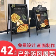 Poster Stand Starbucks Billboard A-Shaped Stand KT Board A-Screen Metal Floor Stand Windproof Displa