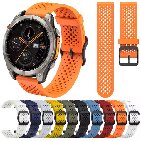 22mm Breathable Silicone Strap For Zeblaze Stratos 4 3 2/Vibe 8 7 Pro/Btalk 3 2 Watchband Mi Watch S