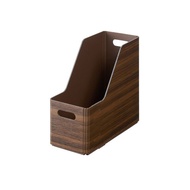 【KING JIM】KIINI 木質風格折疊收納箱  S 斜口 深棕