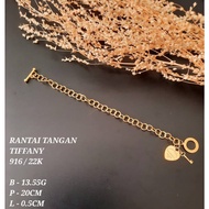 RANTAI TANGAN TIFFANY EMAS 916/22K 13.55G