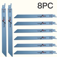 15Pcs S1122BF Bi‑Metal Reciprocating Saw Blades Flexible Saber Saw Blades 225mm 14TPI for Metal Cutt