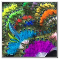 Factory Direct Sales High-End Peacock Feather Fan Belly Dance Peacock Fan Feather Craft Fan Peacock 