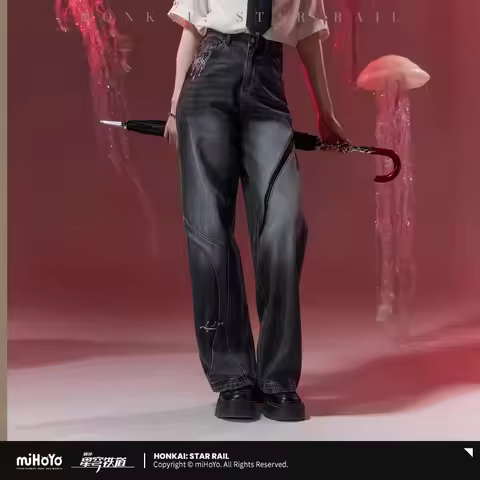 [Genuine] miHoYo Game Evernight Pants Honkai Star Rail Evernight Theme Jeans Clothing Casual Pants L
