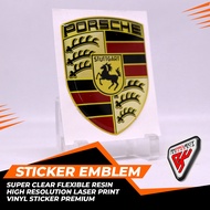 PORSCHE FLEXIBLE RESIN STICKER EMBLEM RAISED STICKER