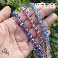 8mm Rainbow Czech Beads