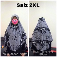 Tudung Sarung Awning Scuba Labuh Berdagu  Ironless Saiz 2XL Saiz 3XL Saiz 4XL Tak Jarang Tak Melekap