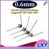 sus304 d0.6mm OD4/4.5/5/5.5/6/7/8mm V-shaped spiral torsion spring angle 60/90/120/180 degrees《LXY-C