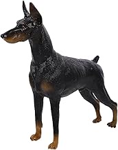 Dog Animal Figurine Decor: Dog Model Doberman Figurine Simulation Dog Ornament Desktop Doberman Mode