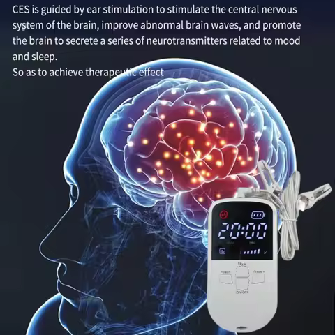 CES Device Brain Electronic Therapy vagus nerve stimulation Device Massage Ear Clip Electrode Sleep 