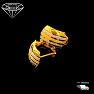 SMS DEEN Clip Earrings, ±2.9GM - Gold 916 Emas - Subang Katup  (Info: ±1.1x0.9CM - 2.90GM)