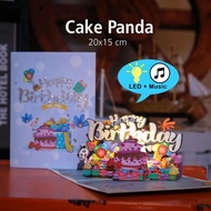 Birthday Card Music 3D Popup Birthday Greeting Card LED Sound Song - Bday Cake