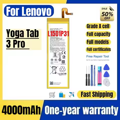 L15D1P31 for Lenovo Yoga Tab 3 Pro Mobile Phone Battery High Quality High Capacity Replacement Bater