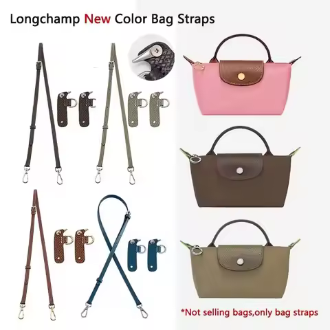 Leather Replacement Crossbody Bag Strap Fit for 2024 New Longchamp mini shoulder strap without punch