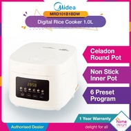Midea Digital Rice Cooker 1.0L Celadon Pot MRD101B1BDW