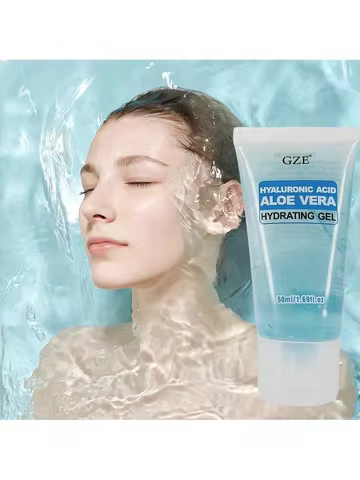 GZE Hyaluronic Acid Aloe Vera Hydrating Facial Gel Body Gel, Ideal for Skin, Calming Moisturizer for