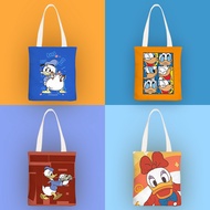 【Any 2 at $19.9】Donald Duck Laptop Bag Canvas Tote Bag With zipper Travel Bag Organiser