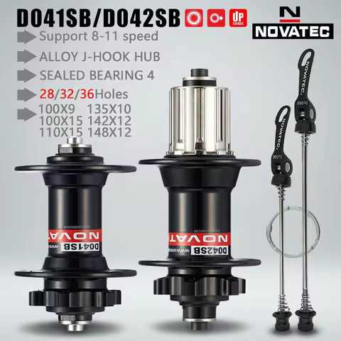 NOVATEC Mountain Bike Hub D041SB D042SB 32/36 Holes Mtb Bushing for 8/9/10/11 Speed MTB Disc Brake H