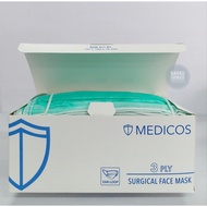 MEDICOS - FACE MASK 3PLY - GREEN WITH BOX.