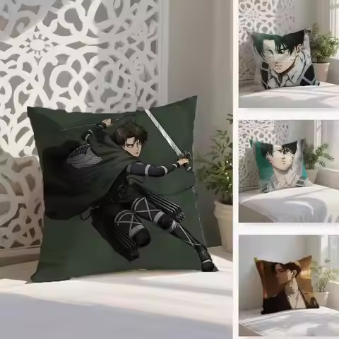 1pc Levi Ackerman Attack On Titan Pillow Case Anti-dustmite Pillowcase Invisible Zipper Silky Short