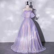 High-End Elegant 2024 Sequins Glitter Fairy Ball Gown For Women Formal Event Glamorous Plus Size Lon