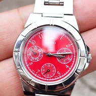 đồng hồ nữ 6 kim seiko LK mặt đỏ huyết cực độc đẹp size 32mm full 6 kim seiko LK dòng cao cấp của se