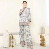 Setelan Grey - Baju Setelan Grey  - One Set Biru - Setcel Wanita - Setelan Premium - Setelan Celana 