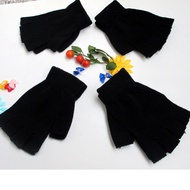 Market Gloves Fingerless Monochrome Acrylic Yarn Knitted Half Finger Low Price Gloves Student Writin