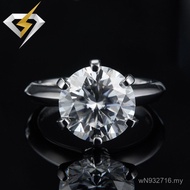 Ring T Home Carat Diamond Ring Style Moissanite Classic Silver Ring 5CT5 Moissanite Female Six-Claw 
