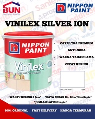 Cat Tembok Interior NIPPON PAINT VINILEX SILVER ION Anti Kuman Warna Brilliant White 5kg