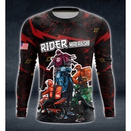 Sublimation Baju Group Rider Malaysia Grab Lalamove FoodPanda  Autumn Trendy Long Sleeved Quick Drying Jersey Large Size Casual Breathable Long Sleeved T-shirt