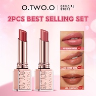 O.TWO.O 2PCS Haute Hydrating & Moisturizing Satin Lipstick 75% Essence Menutup Garis Bibir