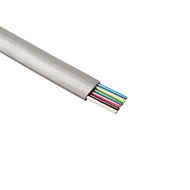 Flat Modular Cable Cord 6 Conductor Stranded Copper 26 AWG 50' FT Roll RJ12 Gray Telephone CAT3 Wire