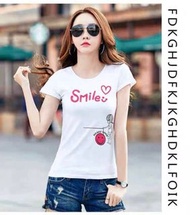 純棉夏季短袖女 T shirt 新款打底衫白色冰絲顯瘦上衣正肩t恤女ins潮