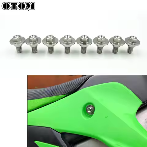 OTOM 8 Pcs Motorcycle Fairing Body Bolts Kit Fastener Clips Screw Nuts For KAWASAKI KX 125 250 500 K