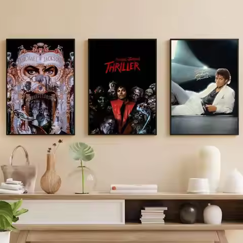 M-Michael Jackson Poster Self-adhesive Art Waterproof Paper Sticker Coffee House Bar Room
