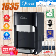 Midea Mild Alkaline Water Dispenser Hot Normal Cold Model: 1631 or 1635 With 4 Halal Water Filter