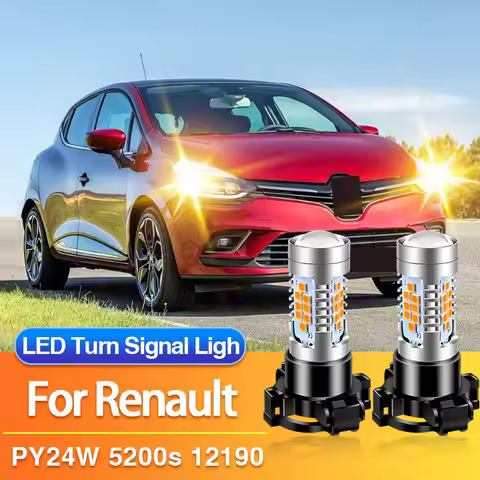 2×PY24W LED Front Turn Signal Light PY24WSV Lamps for Renault Clio IV 4 2012 2013-2020, Car Indicato