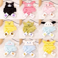 kuromi 三合一 頸巾 圍巾 連帽 帽 手套 手襪 保暖 家居 日用品 公仔 禮物 送禮 melody hello kitty 小熊維尼 winnie the pooh 三眼仔 pc狗 pocha