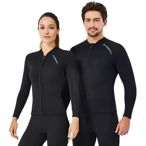 2MM Neoprene Diving Suit Split Top Long Sleeved Diving Suit Cold and Warm Diving Large Surfing Suit
