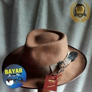 BROWN FEDORA HAT FOR MEN IMPORTEDWanita
