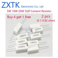 2PCS 5W SQP Cement Resistor ohm 0.1R 0.12R 0.15R 0.18R 0.2R 0.22R 0.24R 0.25 0.27 0.3 0.39 0.4 0.43 0.47 0.5 0.51 0.56 0.6 0.62 0.68 0.75 0.82 Ceramic Resistor