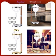 MagiDeal Japanese Cold Sake Decanter Sake Pot Dispenser Transparent Drip Type Cups for Party Warmer 