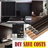Dark Black Wooden Stripe Wood Strip Fluted Panel Feature Living Room Wall Decor Office DIY Wall Panel Design(MOQ 6)