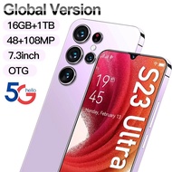 Brand New  S23 Ultra Foreign Trade Mobile Phone 4G Large Screen Android12 12GB + 512GB RAM Smartphone 6800mAh Cellphones