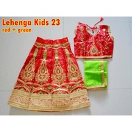 Red+green Lehenga Kids Ages 3,4,5,6,7,8,9,10,11 Years/Indian Girls Clothes