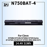 N750BAT-4 Laptop Battery For Clevo N751BU N750WU N750BU N750S Series 87-N750S-31C00 6-87-N750S-4EB1 