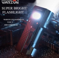 2024 Warsun X609 ไฟฉายชาร์จไฟได้ LED 3000Lm ทรงพลังที่สุด ไฟฉายยุทธวิธีโคมไฟยิงยาวสำหรับตั้งแคมป์