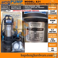 HCP A31 Submersible Wastewater Pump Dewatering Pump Fish Pond Pump Drainage Pump 750W 3" Made in Tai